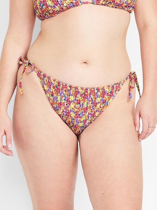 Mid-Rise String Bikini Swim Bottoms Product Image