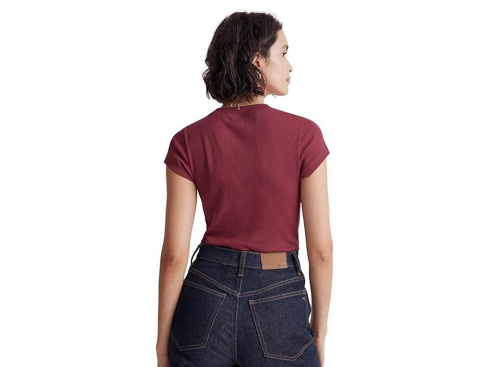 Madewell Brightside Rib Tee (Mulberry Wine) Women's Clothing Product Image