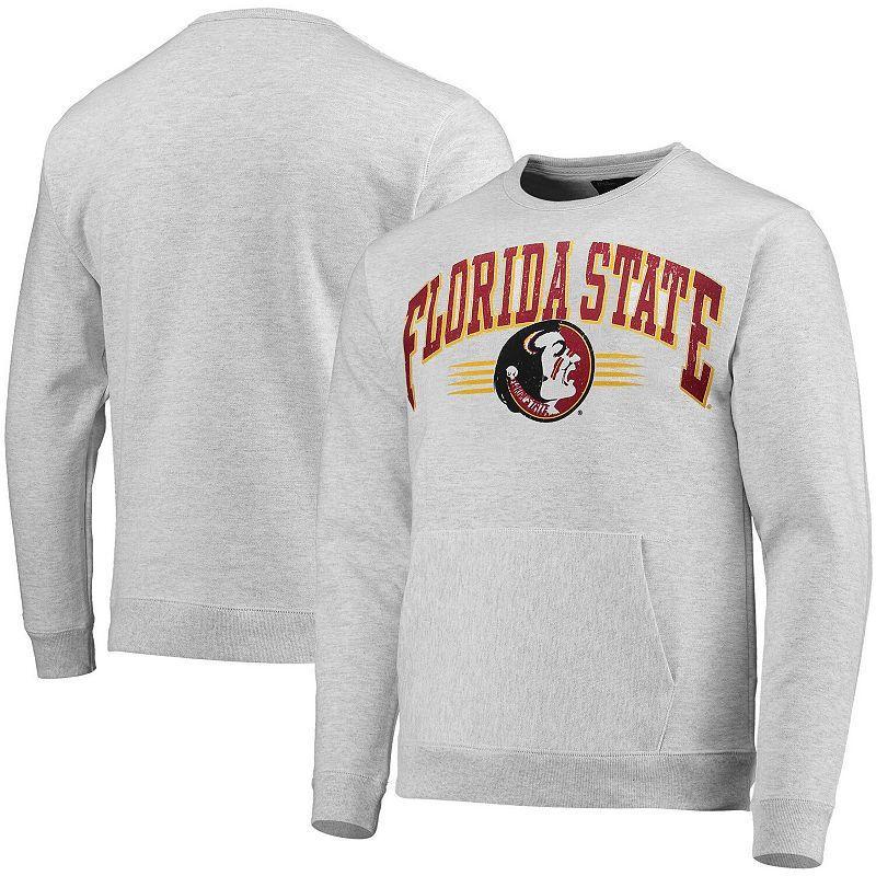 Mens League Collegiate Wear Heathered Gray Florida State Seminoles Upperclassman Pocket Pullover Sweatshirt Product Image