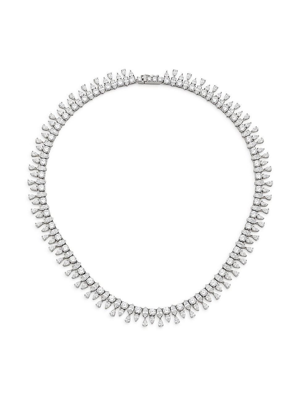 Womens Versailles Sterling Silver & Cubic Zirconia Collar Necklace Product Image