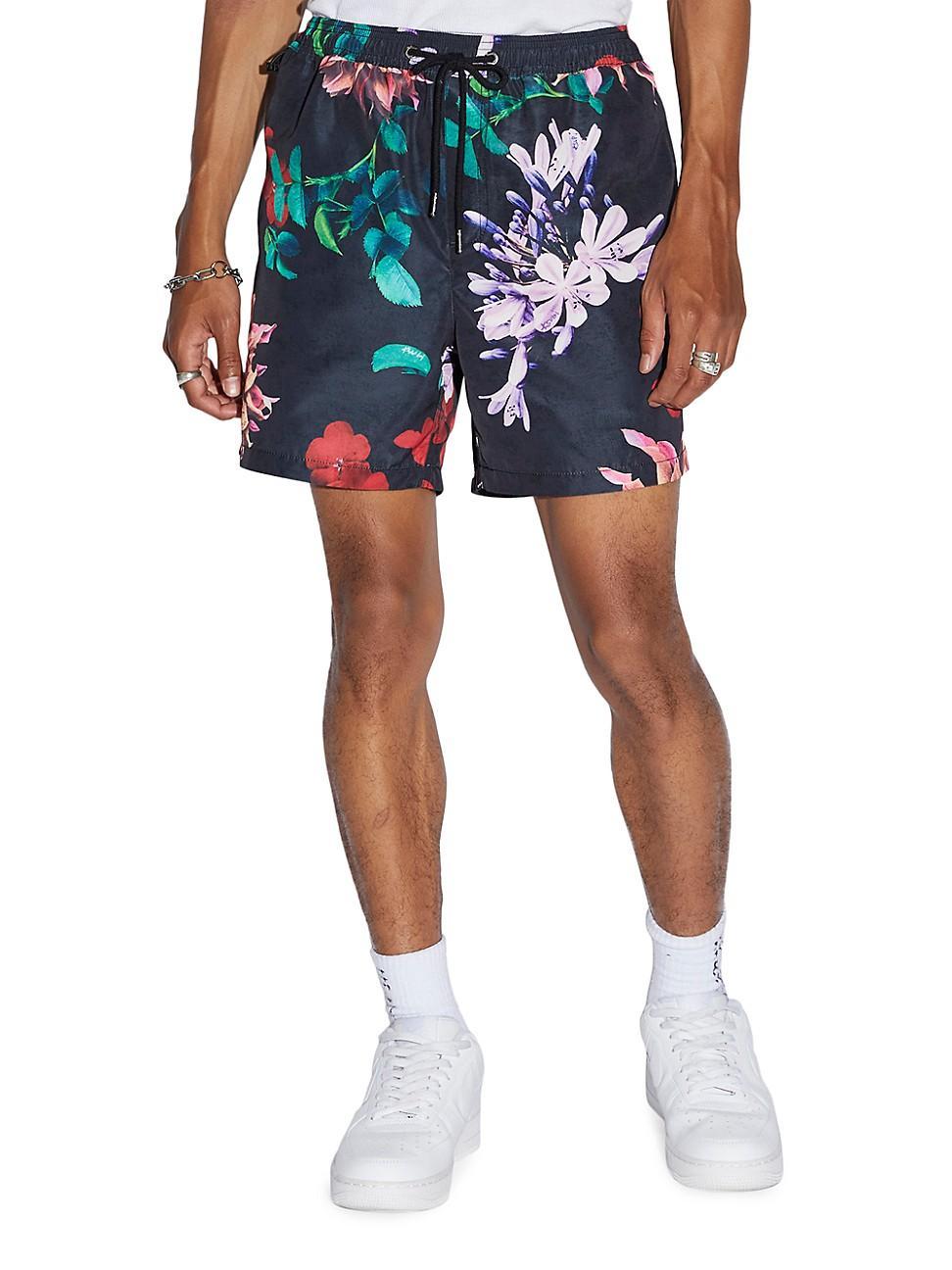 Mens Floral Drawstring Swim Shorts Product Image