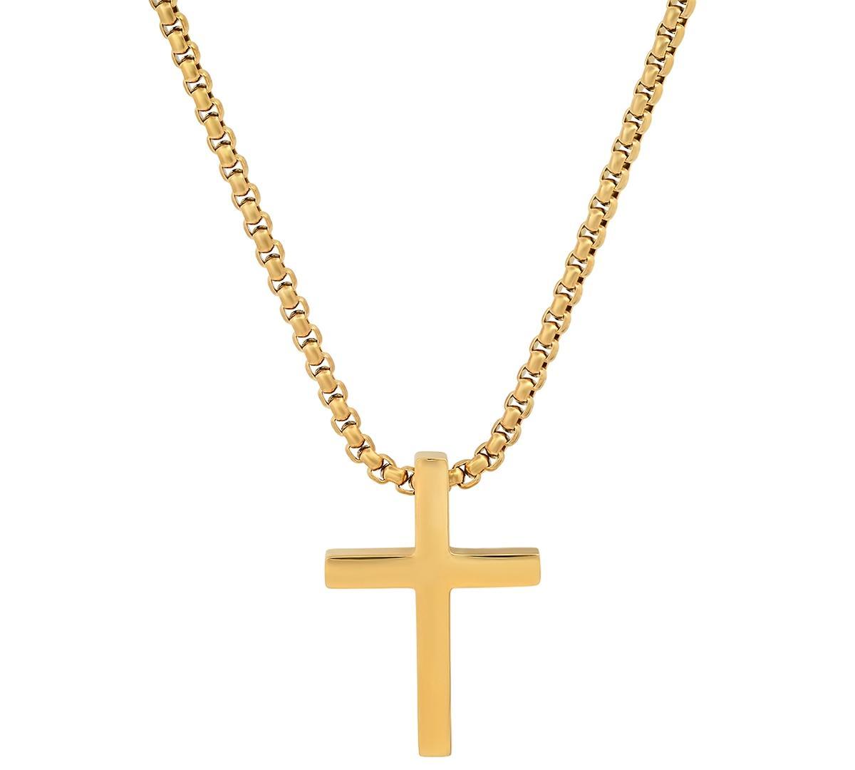 Steeltime Mens Polished Cross Pendant Necklace, 24 Product Image