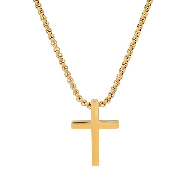 Steeltime Mens Polished Cross Pendant Necklace, 24 Product Image