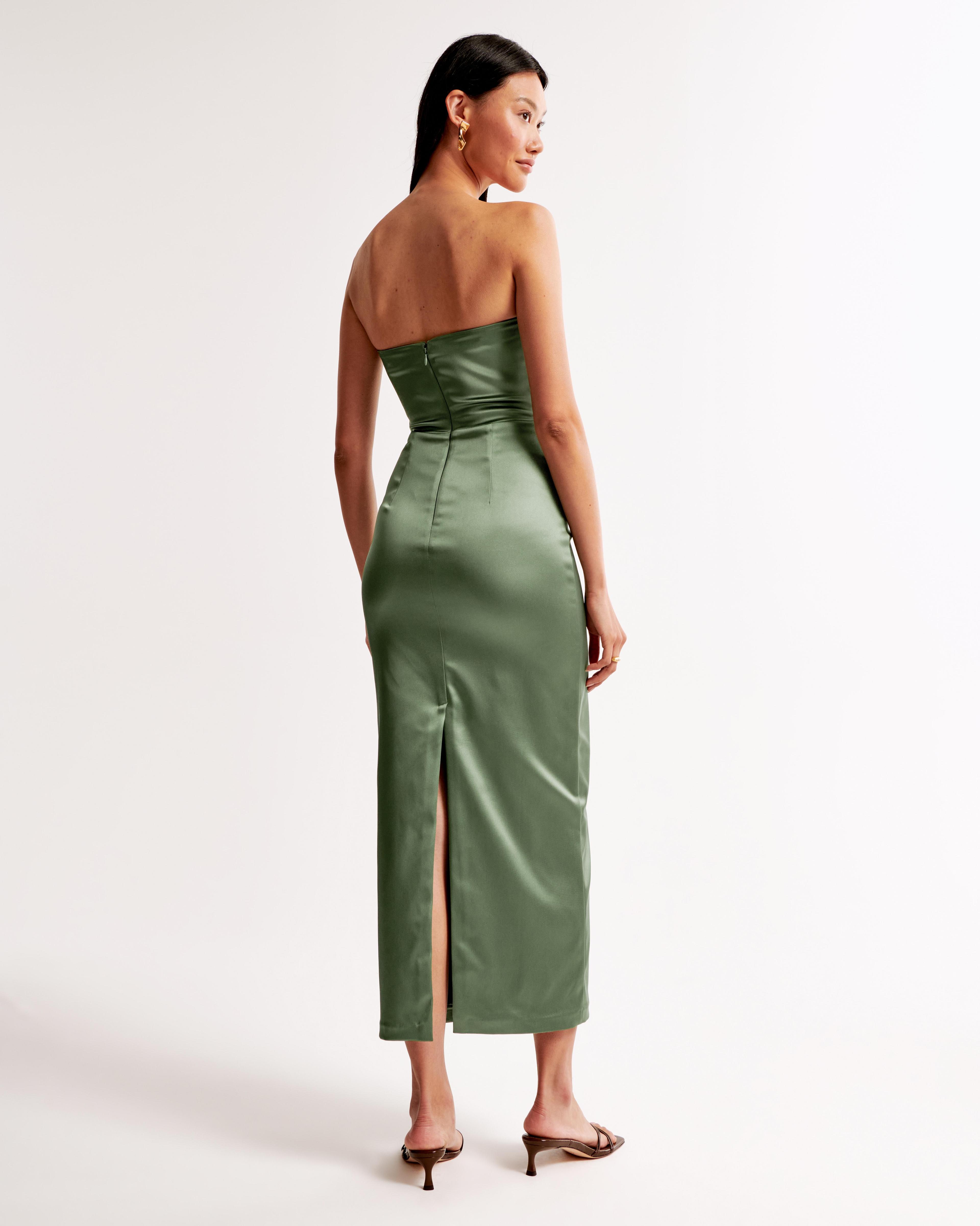 Strapless Satin Sculpt Maxi Dress Product Image