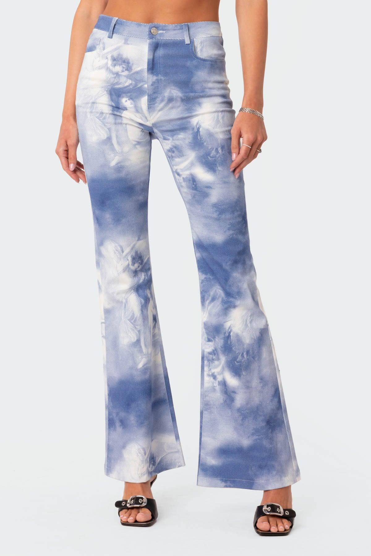 Saint Printed Flared Jeans Product Image