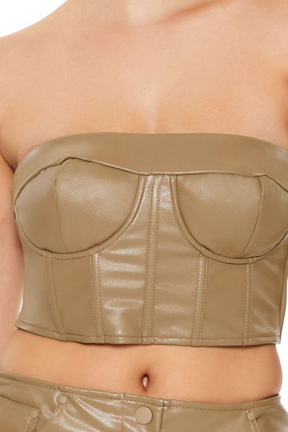 Faux Leather Tube Crop Top | Forever 21 Product Image