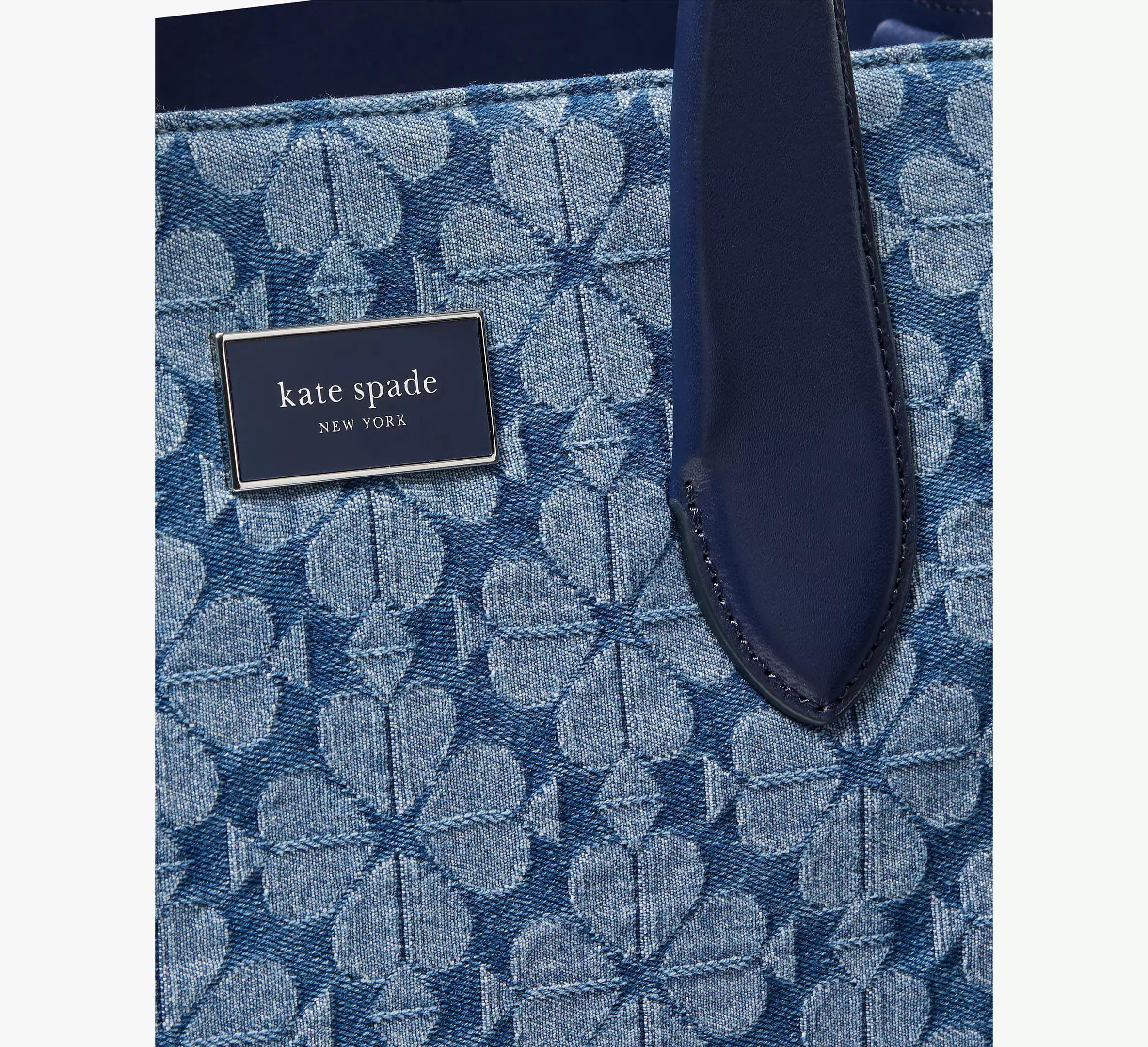 Spade Flower Jacquard Denim Manhattan Large Tote Product Image