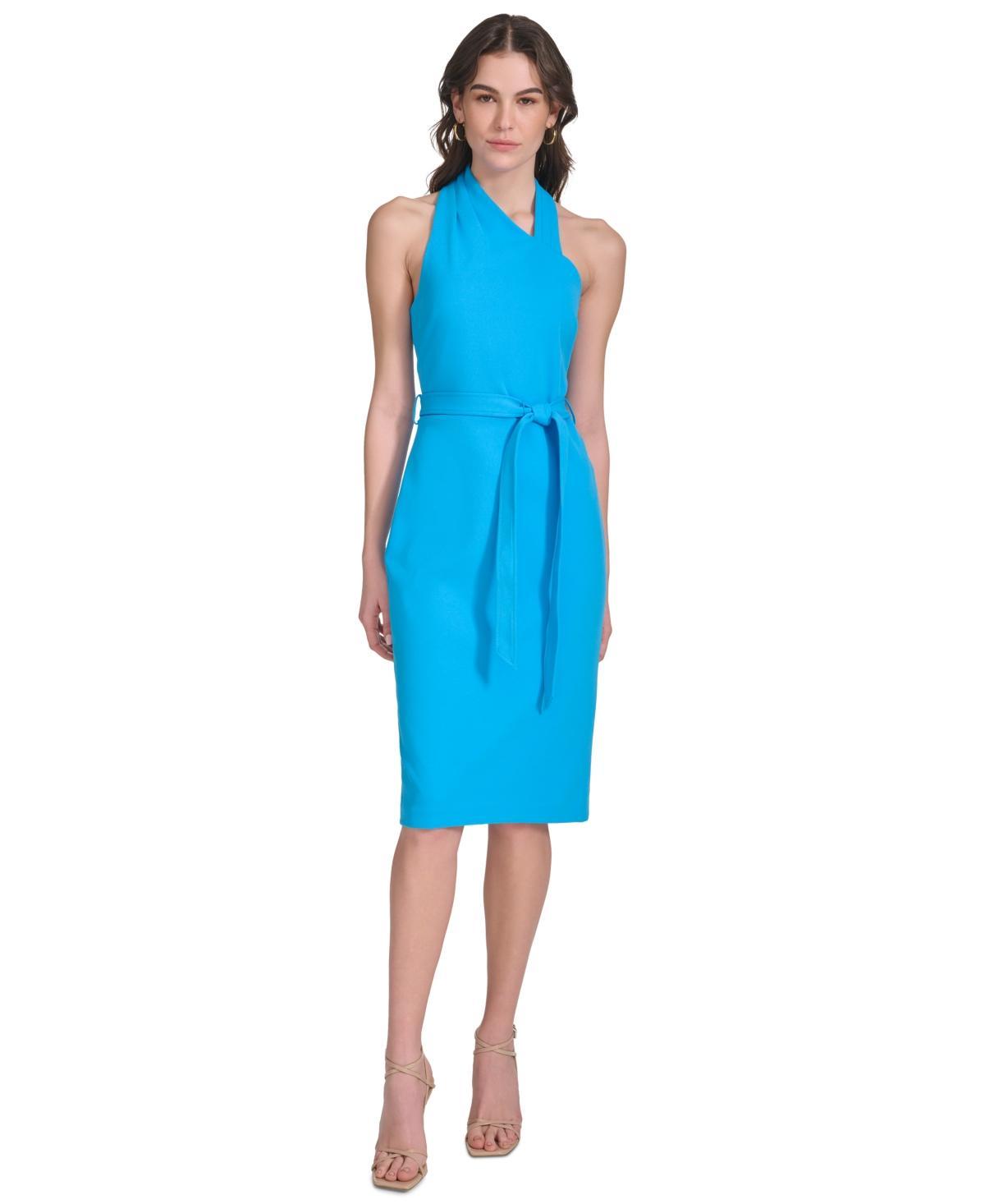 Calvin Klein Womens Belted Sheath Dress Product Image