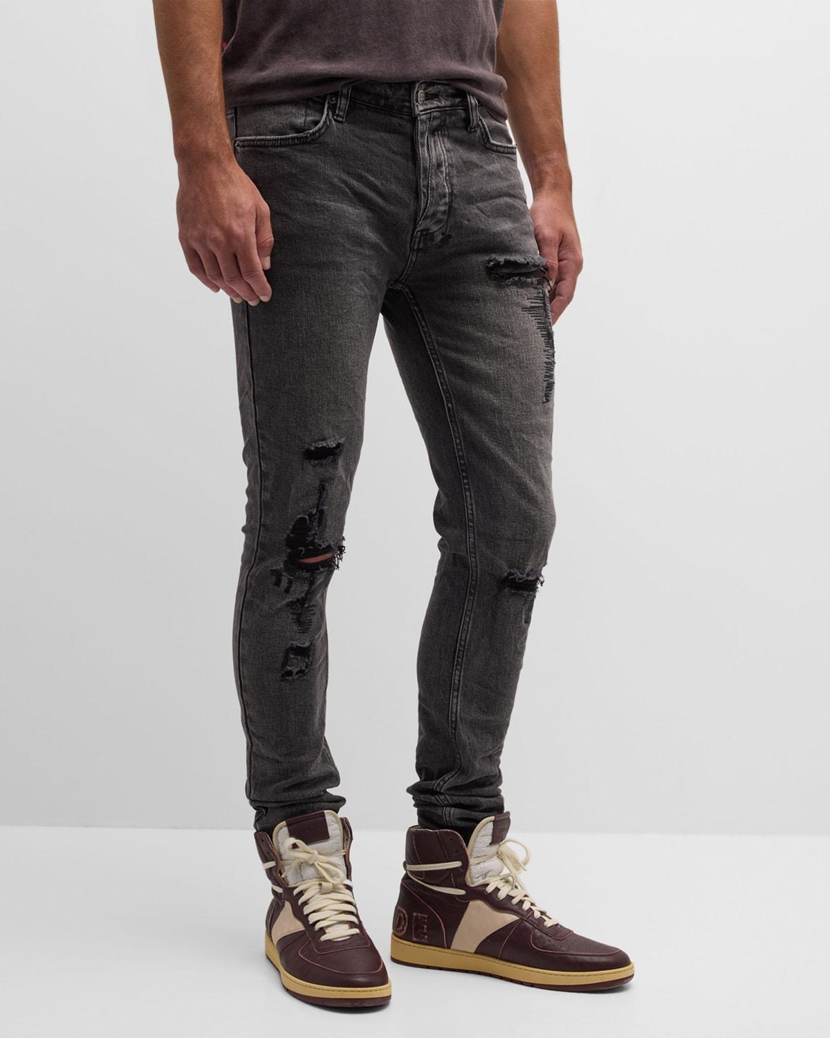 Ksubi Van Winkle Angst Trashed Ripped Stretch Skinny Jeans Product Image