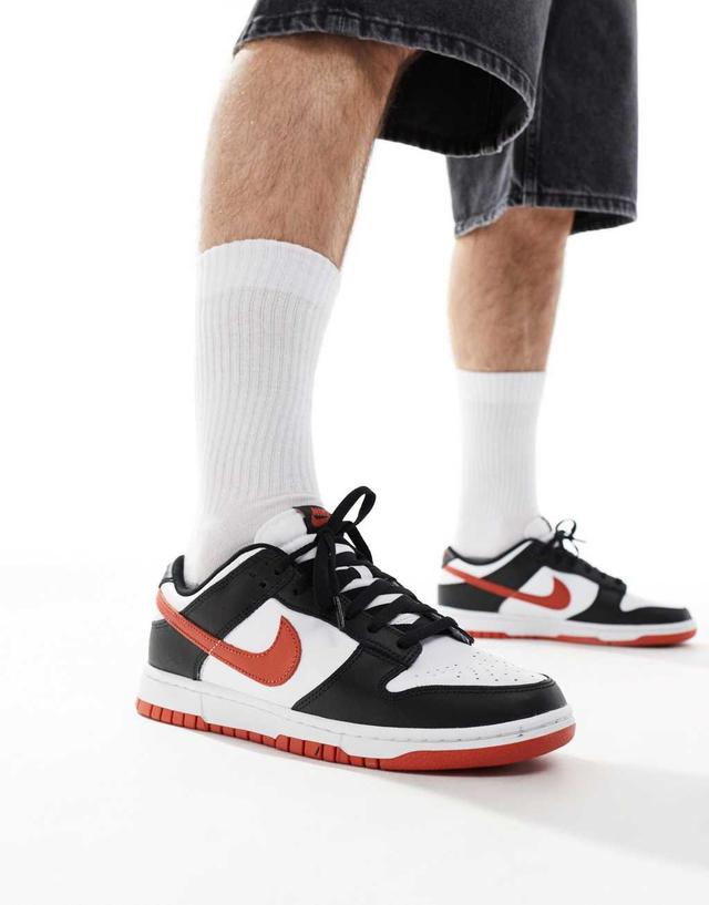 Nike Dunk Low Retro sneakers in white, black and red Product Image