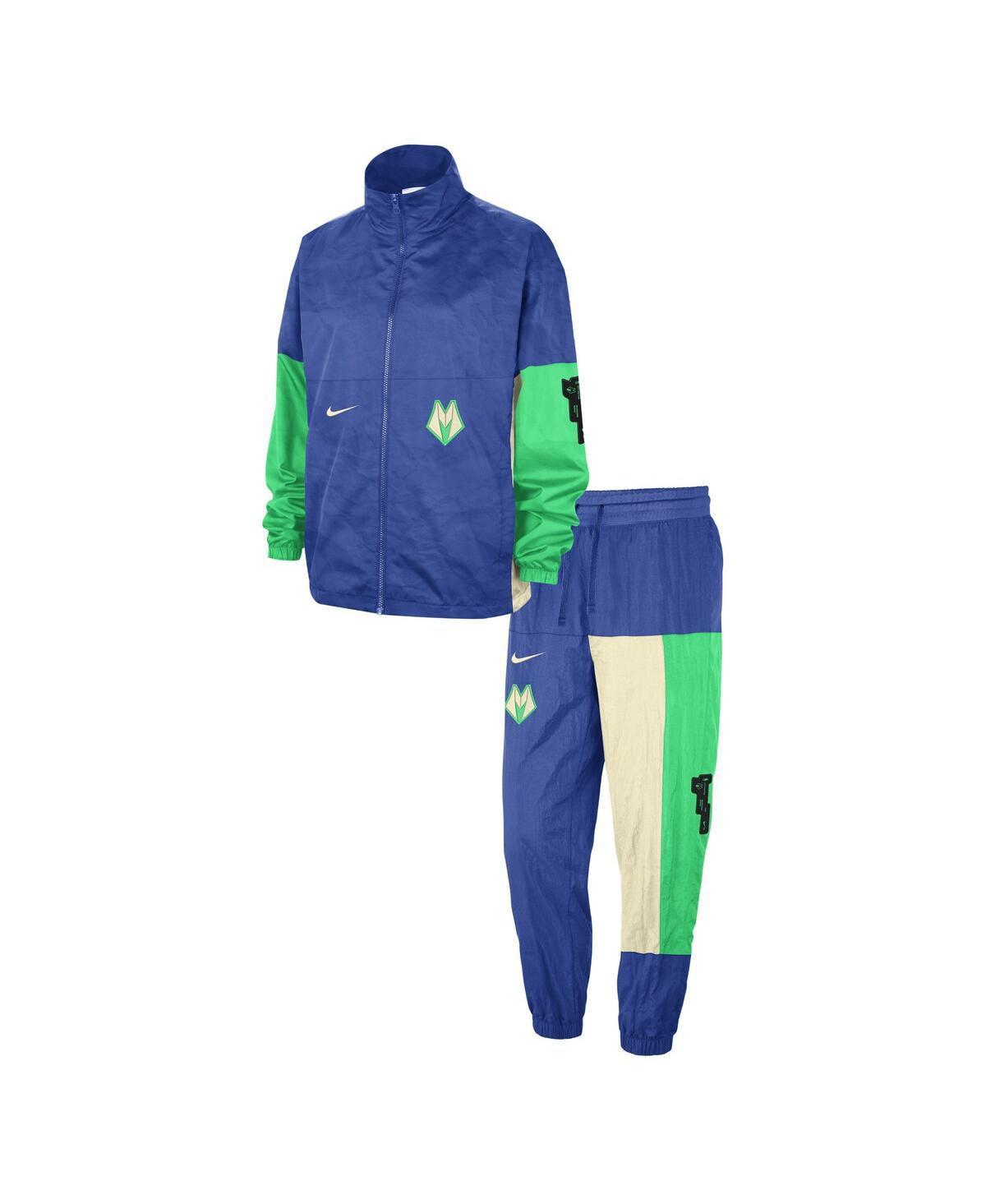 Mens Nike Royal Milwaukee Bucks 2023/24 City Edition Courtside Starting Five Full-Zip Jacket and Pants Set Product Image