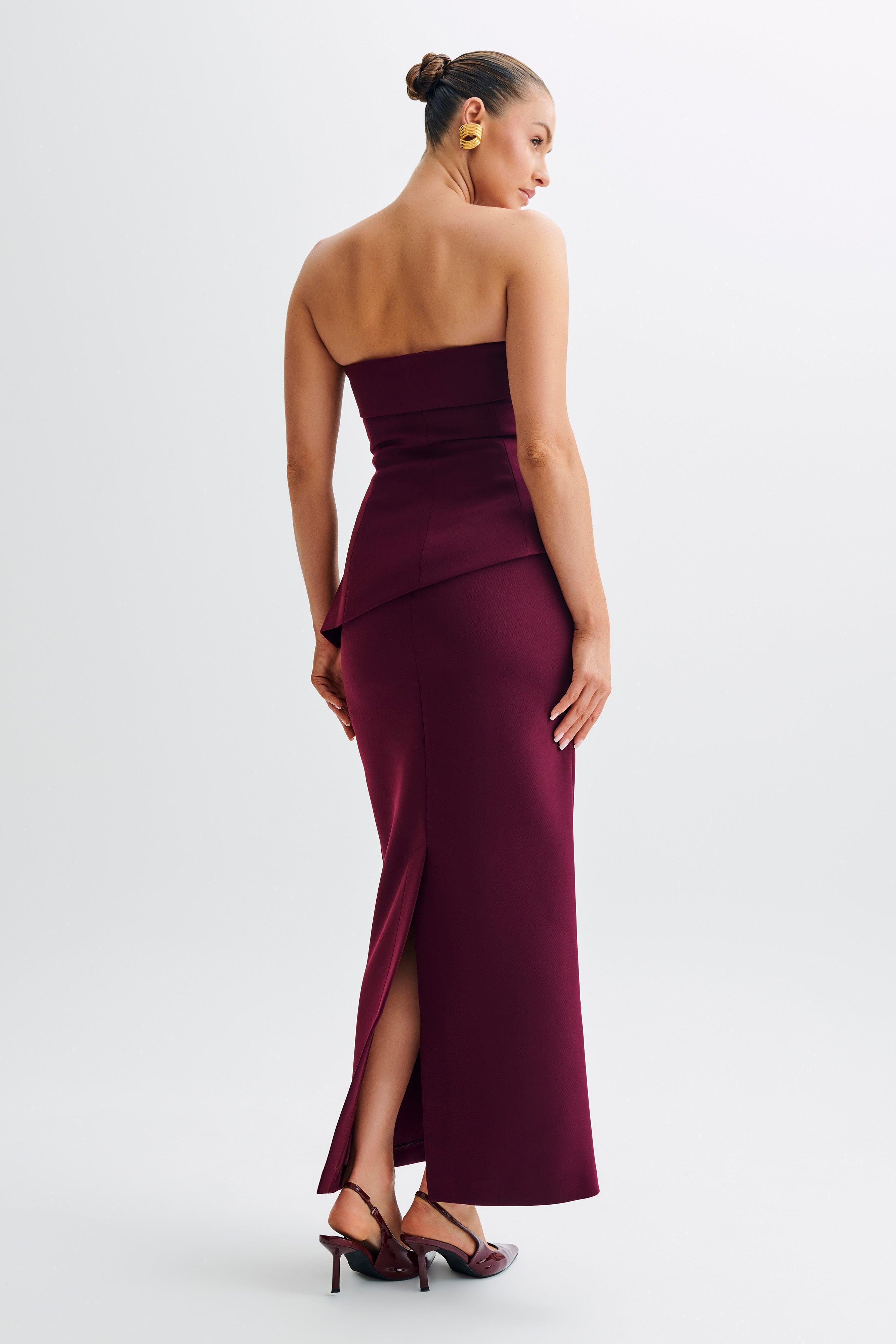 Micah Suiting Strapless Top - Plum Product Image