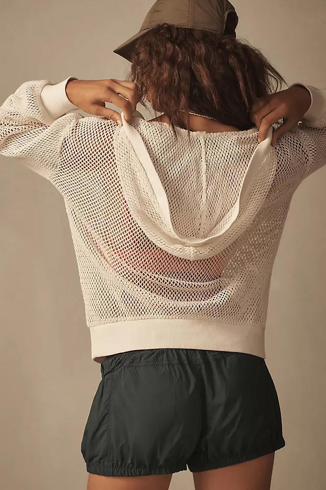 Daily Practice by Anthropologie Embroidered Mesh Hoodie Product Image