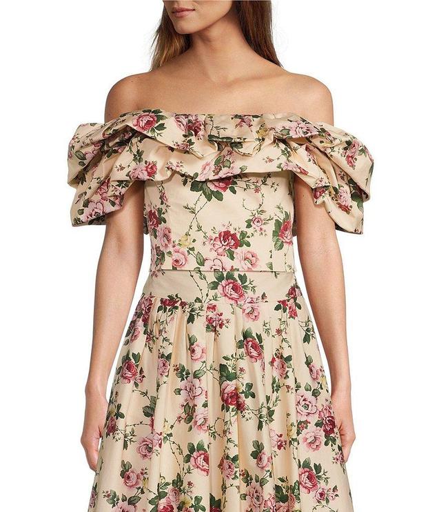 Antonio Melani x The Style Bungalow Miraflores Floral Print Coordinating Off-The-Shoulder Puffed Crop Top Product Image