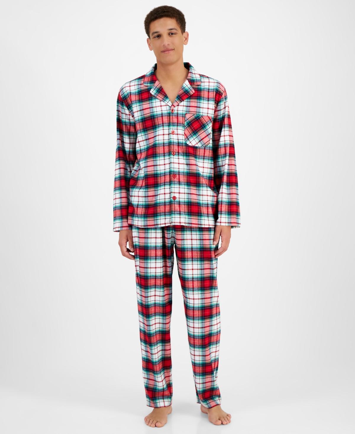 Family Pajamas Mens 2-Pc. Winterton Cotton Plaid Notch-Collar Pajamas Set, Created for Macys Product Image