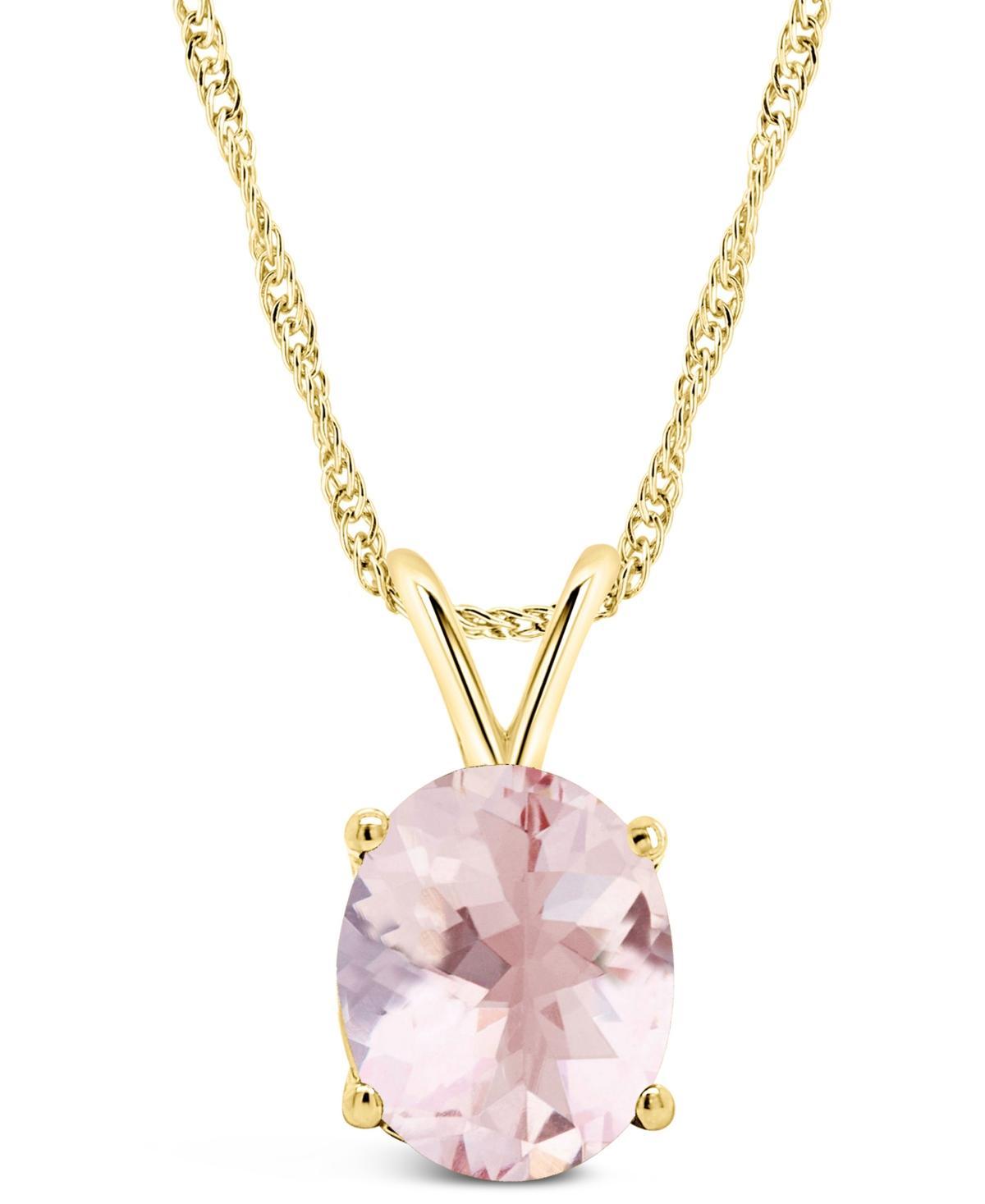 Alyson Layne 14K Gold Morganite Oval Pendant Necklace, Womens 14k White Gold Product Image