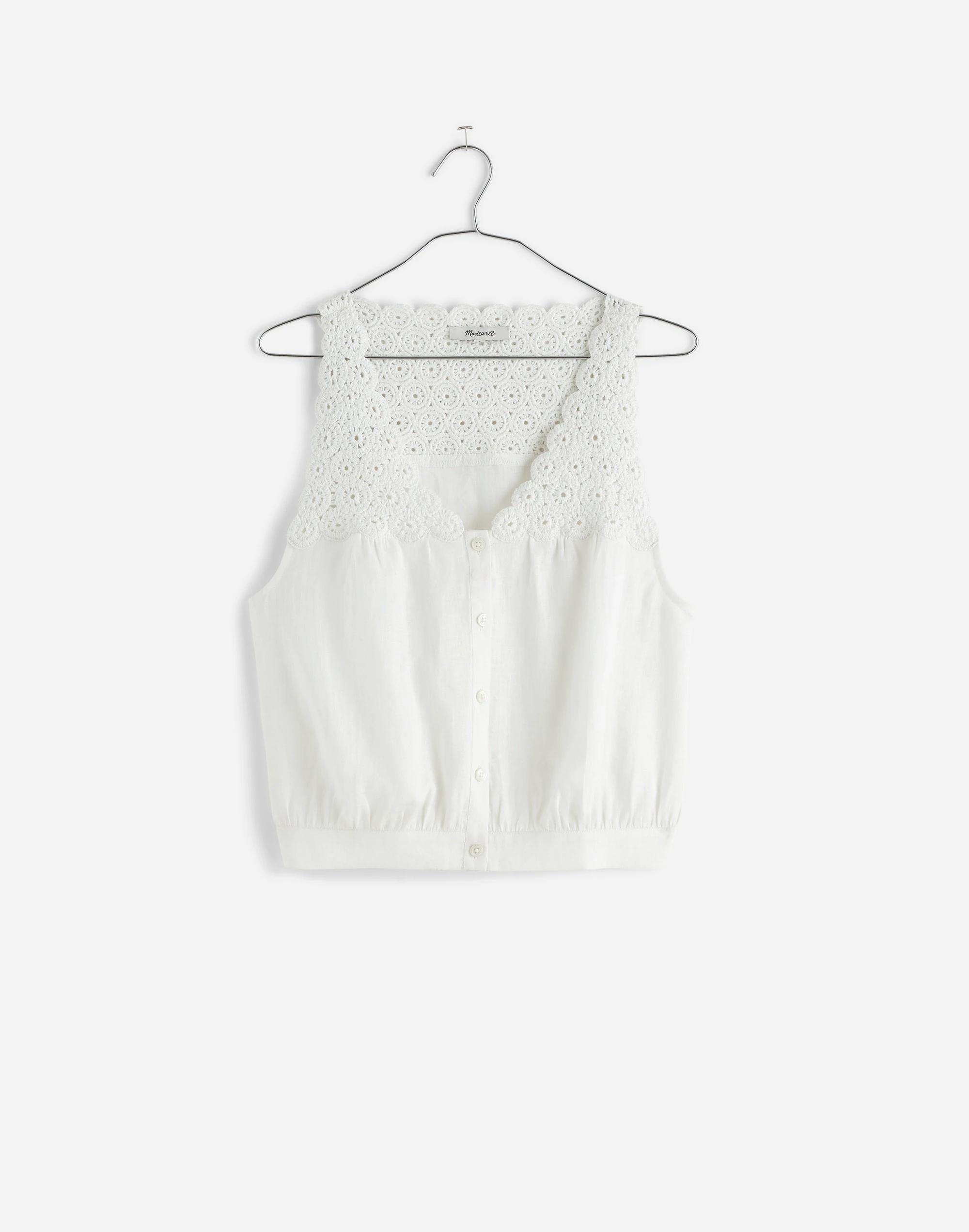 Embroidered V-Neck Bubble Top Product Image