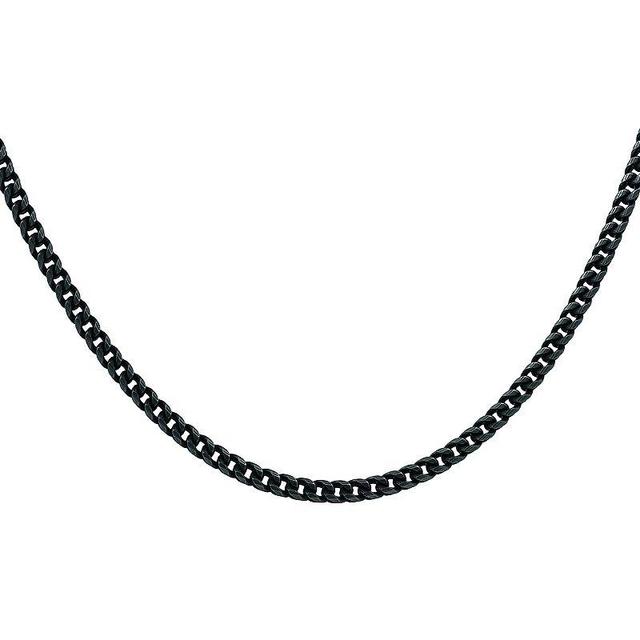 Mens Stainless Steel Franco Chain Necklace Black Product Image