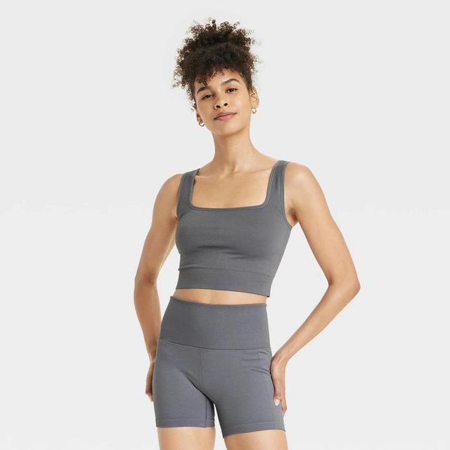 Womens Seamless Square Neck Cropped Tank Top - All In Motion Product Image