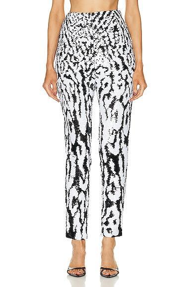 ILA Nas Zebra Sequin Trouser in Black,White Product Image