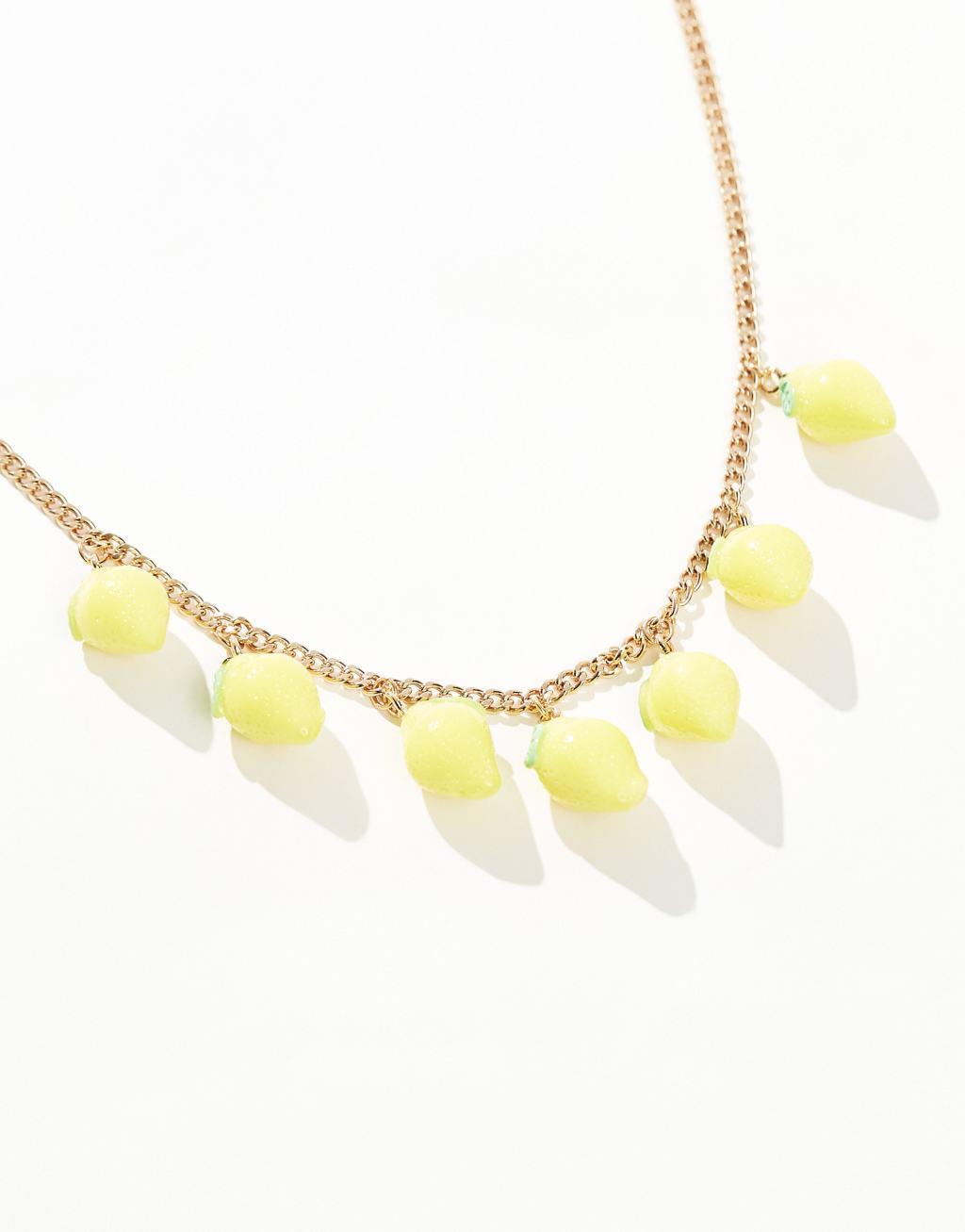 Reclaimed Vintage gold chain necklace with lemons Product Image