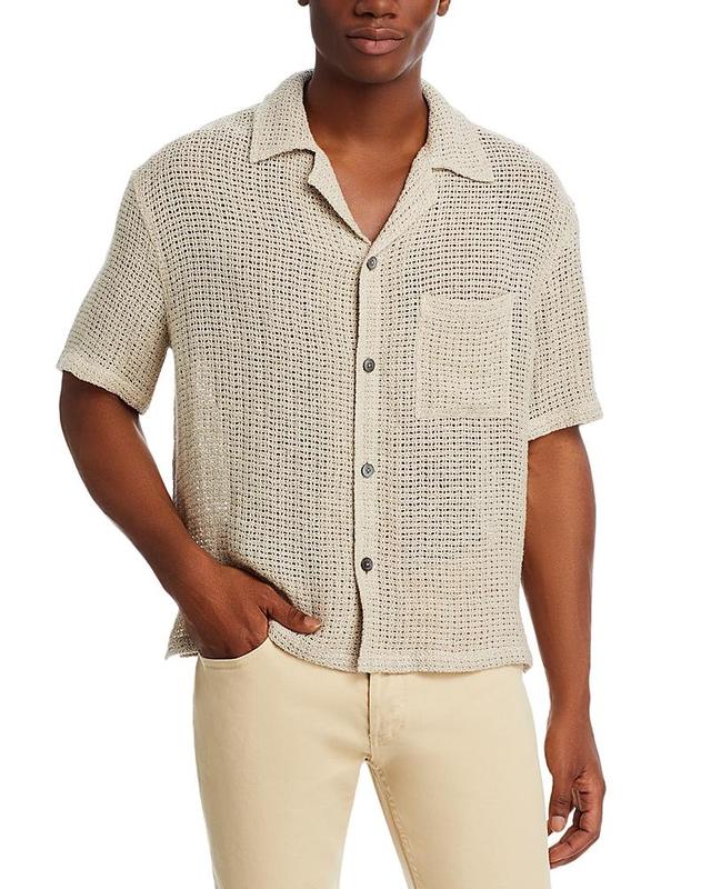 Mens Open Weave Linen Camp Shirt Product Image