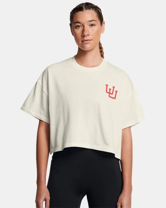 Womens UA Gameday Heavyweight Crop Boxy Collegiate T-Shirt Product Image