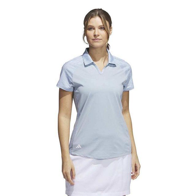 Womens adidas Printed Golf Polo Light Blue Product Image