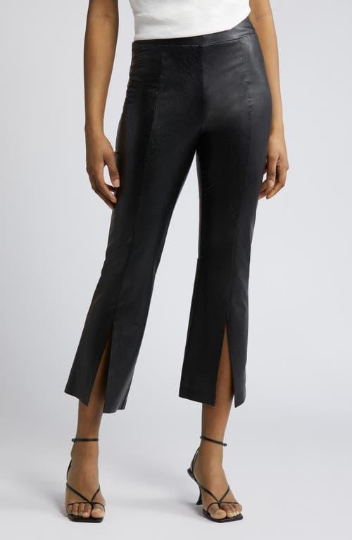 Womens Faux Leather Flared Split Crop Pants Product Image