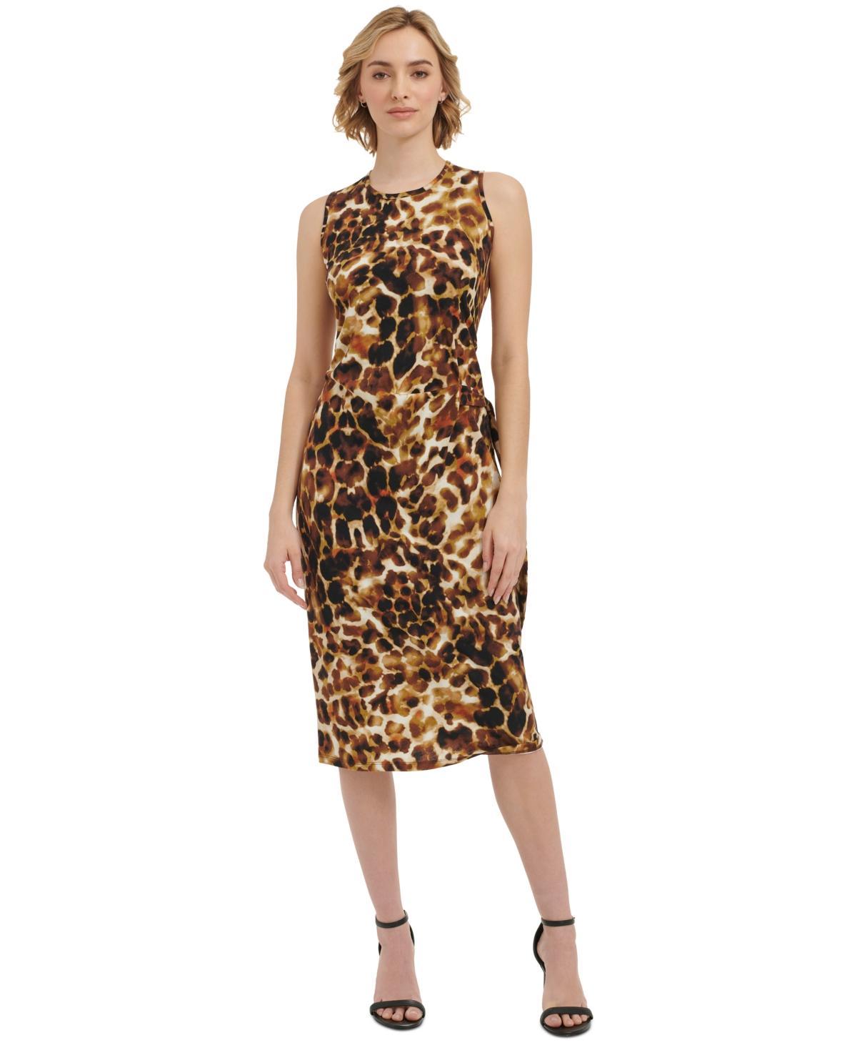 Calvin Klein Womens Sleeveless Printed Midi Dress Product Image