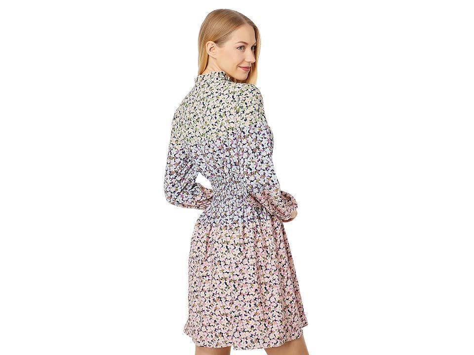 Vince Camuto Floral Smocked Waist Long Sleeve Dress in Blush at Nordstrom, Size 16 Product Image