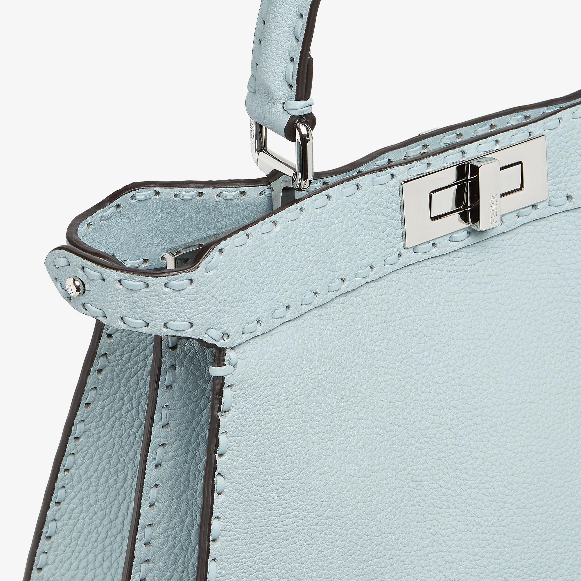 Peekaboo ISeeU MediumLight blue Selleria bag with 646 hand-sewn topstitches Product Image