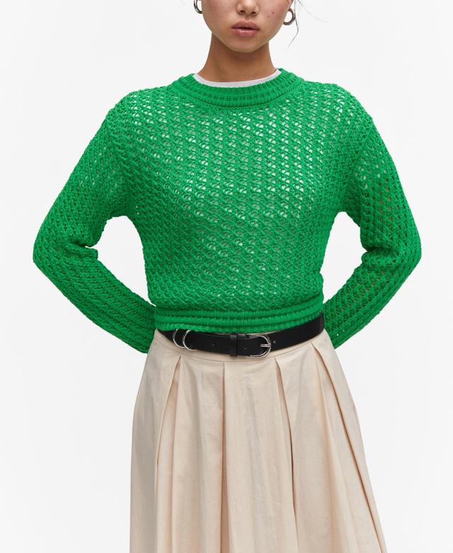 MANGO Open Stitch Crop Sweater Product Image