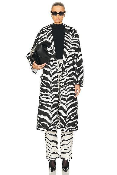 ALAA Trench Coat in Black,White Product Image