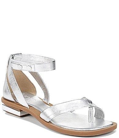 Franco Sarto Parker Leather Ankle Strap Thong Sandals Product Image