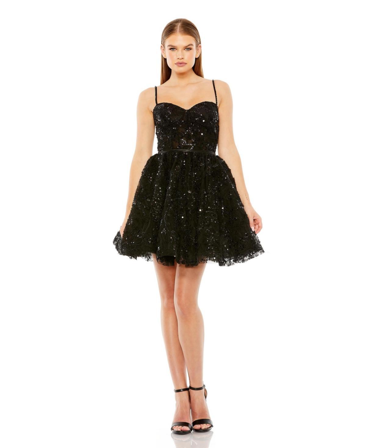 Womens Sequin-Embellished Bustier Minidress Product Image