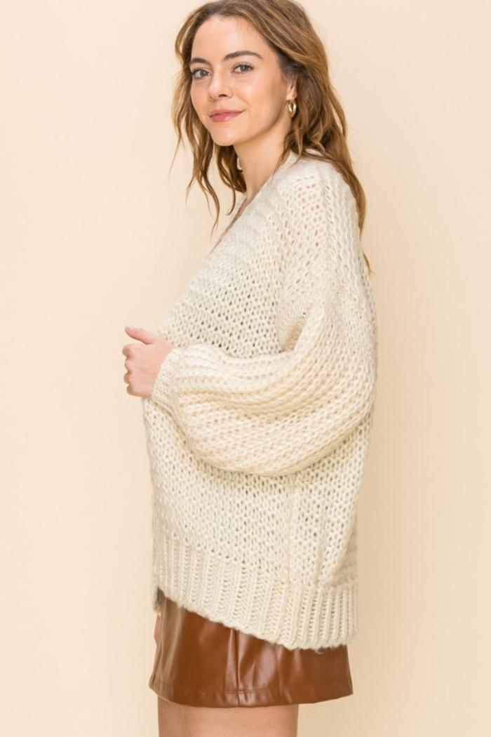 Knit Chunky Open Sweater Product Image