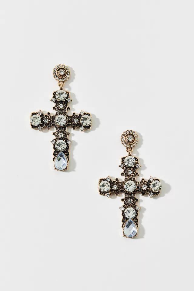 Nyla Rhinestone Cross Earring Product Image