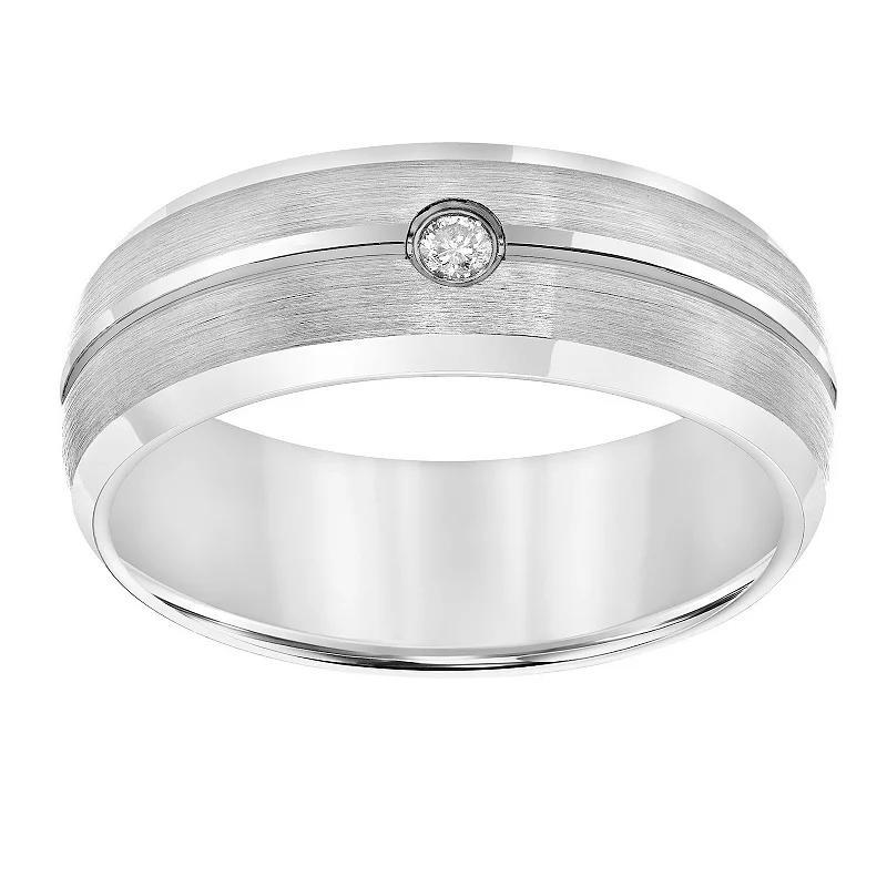 AXL Diamond Accent Gray Tungsten Carbide 8 mm Comfort Fit Mens Band Product Image