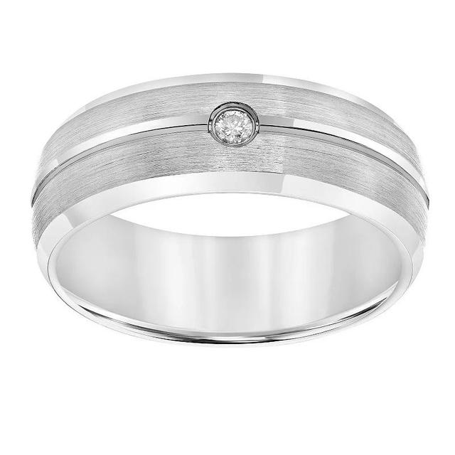 AXL Diamond Accent Gray Tungsten Carbide 8 mm Comfort Fit Mens Band Product Image