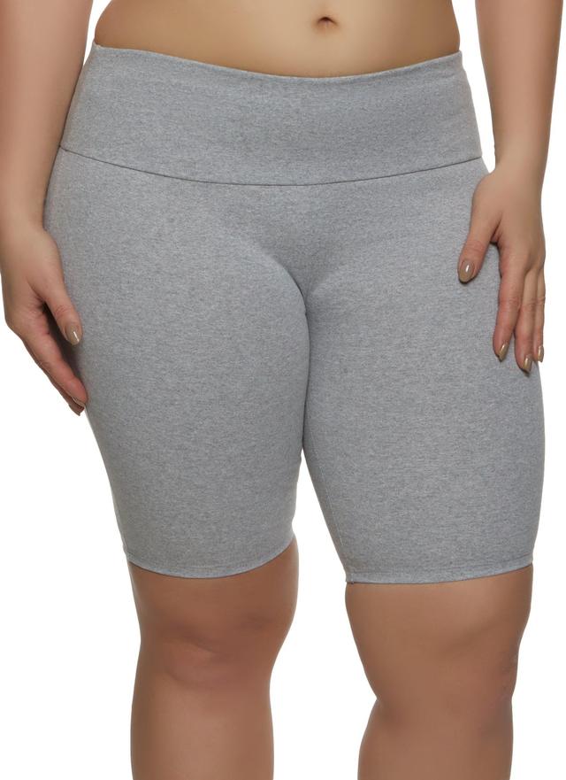 Womens Plus Size High Waist Basic Biker Shorts Product Image