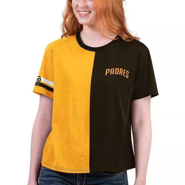 Womens Starter /Gold San Diego Padres Power Move T-Shirt Product Image