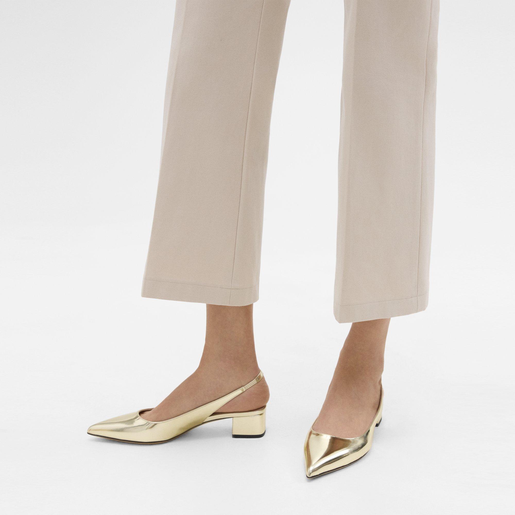 Metallic Leather Slingback Pump | Theory Product Image