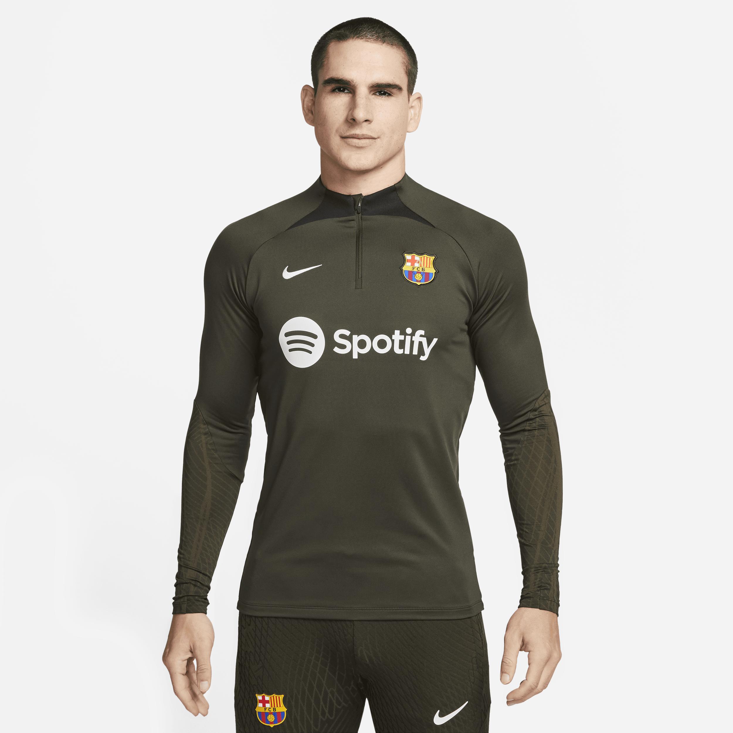 Mens Nike Olive Barcelona 2023/24 Strike Drill Performance Raglan Quarter-Zip Long Sleeve Top Product Image