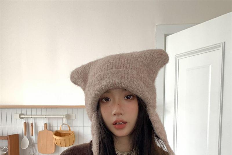 Cat Ear Knit Trapper Hat Product Image