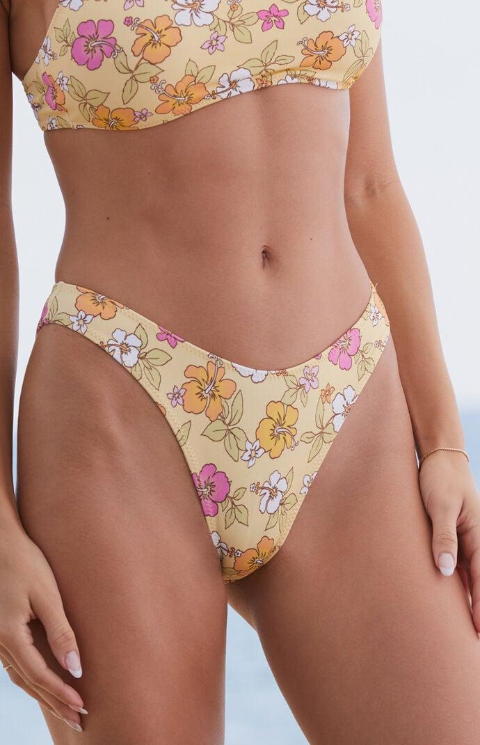 Women's Eco Floral California Scoop High Cut Bikini Bottom - Product Image