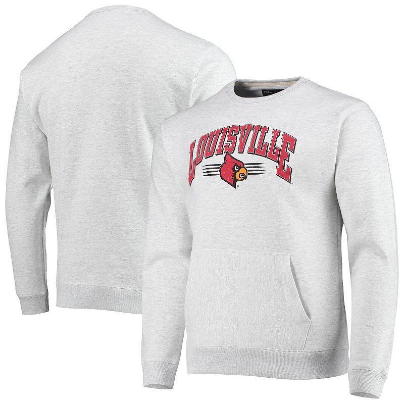 Mens League Collegiate Wear Heathered Gray Louisville Cardinals Upperclassman Pocket Pullover Sweatshirt Product Image