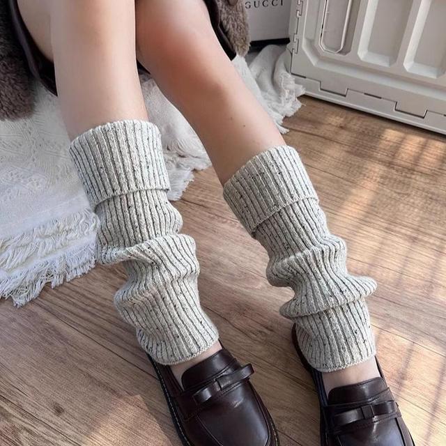 Melange Ribbed Knit Leg Warmers Product Image