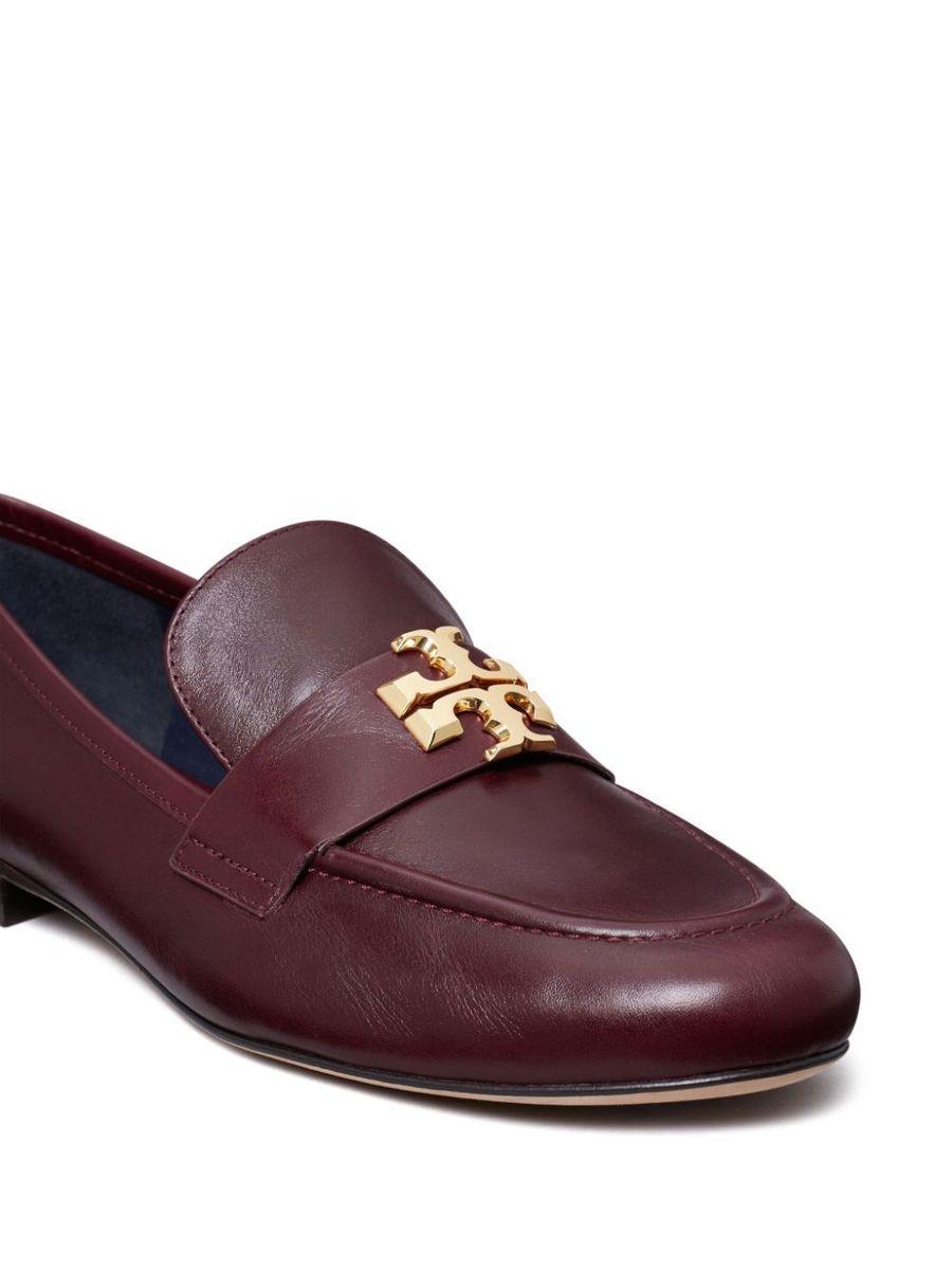 TORY BURCH 10mm Eleanor Leather Loafers In Burgundy Product Image