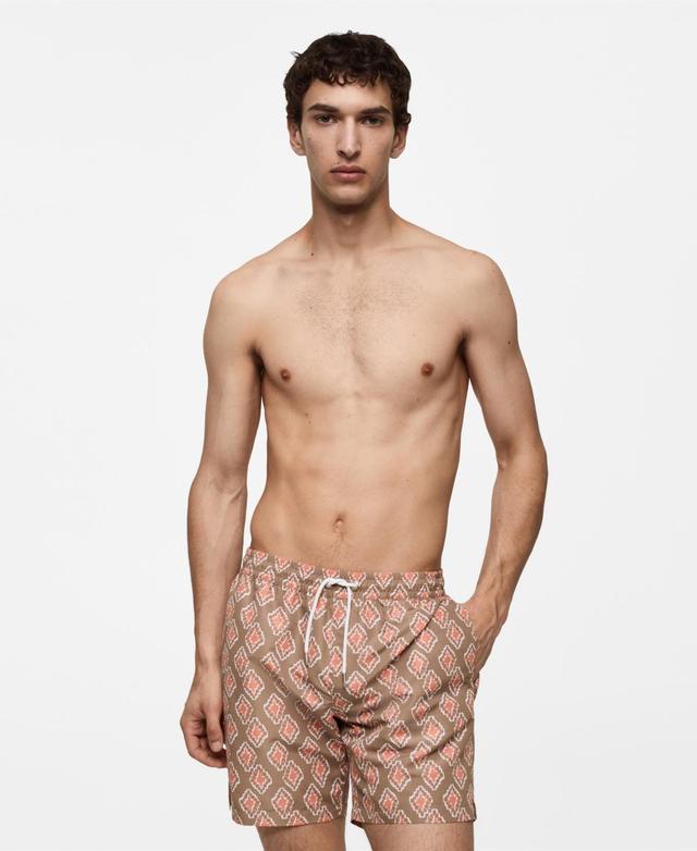 Mango Mens Geometric-Print Swimsuit Product Image